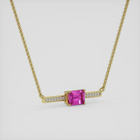 1.56 Ct. Pink Sapphire Necklace, 14K Yellow Gold 2