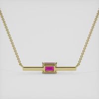 1.56 Ct. Pink Sapphire Necklace, 14K Yellow Gold 4