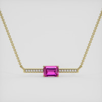 1.56 Ct. Pink Sapphire Necklace, 18K Yellow Gold 1