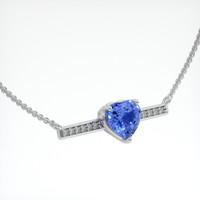 2.75 Ct. Blue Sapphire Necklace, Platinum 950 2