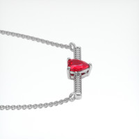 0.78 Ct. Ruby Necklace, 14K White Gold 3