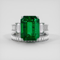 6.66 Ct. Emerald Ring, Platinum 950 1