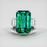 14.07 Ct. Emerald Ring, Platinum 950 1