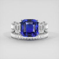 6.07 Ct. Blue Sapphire Ring, 14K White Gold 1