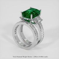 6.66 Ct. Emerald Ring, 18K White Gold 2
