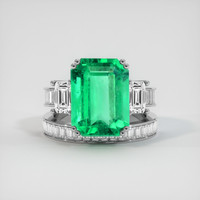 6.43 Ct. Emerald Ring, 18K White Gold 1