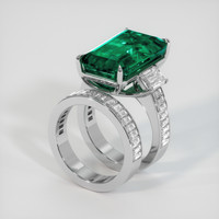 14.07 Ct. Emerald Ring, 18K White Gold 2