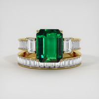 3.79 Ct. Emerald Ring, 18K Yellow Gold 1