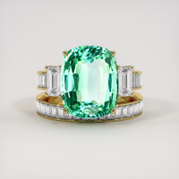 6.14 Ct. Emerald Ring, 18K Yellow Gold 1