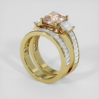 3.43 Ct. Padparadscha Sapphire Ring, 18K Yellow Gold 2