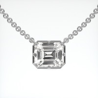 4.04 Ct. White Sapphire Pendant, Platinum 950 1