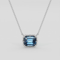 1.37 Ct. Blue Spinel Pendant, Silver 1