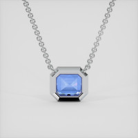 2.08 Ct. Blue Sapphire Pendant, 18K White Gold 4