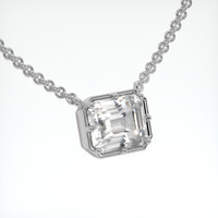 4.04 Ct. White Sapphire Pendant, 18K White Gold 2