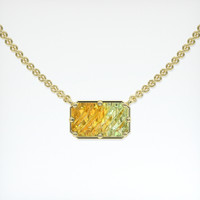 2.63 Ct. Bi Color Sapphire Pendant, 14K Yellow Gold 1