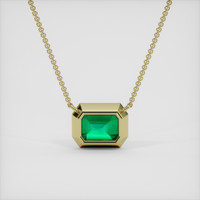 1.91 Ct. Emerald Pendant, 18K Yellow Gold 4