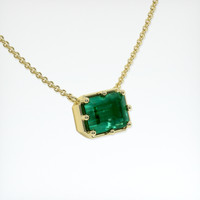 1.14 Ct. Emerald Pendant, 18K Yellow Gold 2