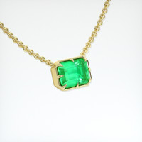2.92 Ct. Emerald Pendant, 18K Yellow Gold 2
