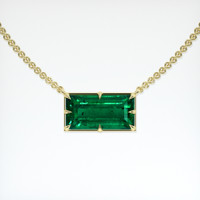 3.91 Ct. Emerald Pendant, 18K Yellow Gold 1