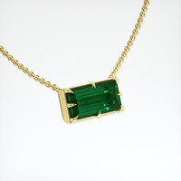 3.91 Ct. Emerald Pendant, 18K Yellow Gold 2