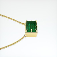 3.91 Ct. Emerald Pendant, 18K Yellow Gold 3