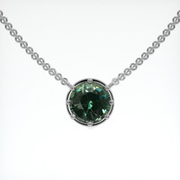 2.14 Ct. Green Sapphire Pendant, Platinum 950 1