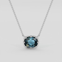 1.16 Ct. Greenish Blue Spinel Pendant, Silver 1