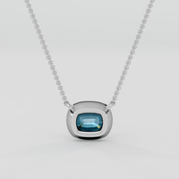 1.16 Ct. Greenish Blue Spinel Pendant, Silver 4