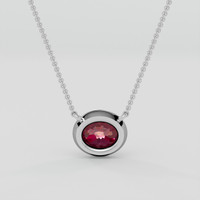 1.38 Ct. Purplish Red Garnet Pendant, Silver 4
