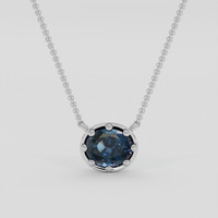 1.17 Ct. Blue Spinel Pendant, Silver 1