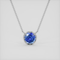 1.27 Ct. Blue Sapphire Pendant, 18K White Gold 1