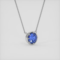 1.27 Ct. Blue Sapphire Pendant, 18K White Gold 2