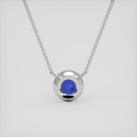 1.27 Ct. Blue Sapphire Pendant, 18K White Gold 4