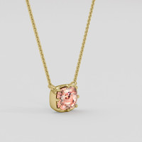 1.10 Ct. Padparadscha Sapphire Pendant, 14K Yellow Gold 2