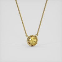 0.72 Ct. Yellow Sapphire Pendant, 14K Yellow Gold 2