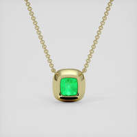 5.70 Ct. Emerald Pendant, 18K Yellow Gold 4