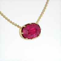 7.63 Ct. Ruby Pendant, 18K Yellow Gold 2