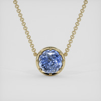 7.20 Ct. Blue Sapphire Pendant, 18K Yellow Gold 1