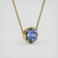 7.20 Ct. Blue Sapphire Pendant, 18K Yellow Gold 2