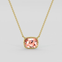 1.10 Ct. Padparadscha Sapphire Pendant, 18K Yellow Gold 1