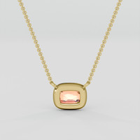 1.10 Ct. Padparadscha Sapphire Pendant, 18K Yellow Gold 4