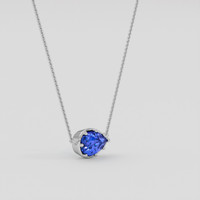 1.59 Ct. Blue Sapphire Pendant, Platinum 950 2