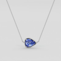2.00 Ct. Blue Sapphire Pendant, 10K White Gold 1