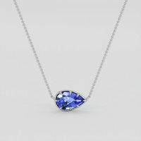 1.35 Ct. Blue Sapphire Pendant, 10K White Gold 1
