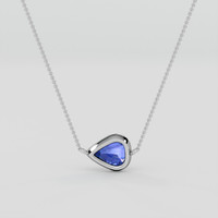 2.00 Ct. Blue Sapphire Pendant, 14K White Gold 4