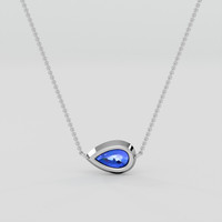 1.35 Ct. Blue Sapphire Pendant, 14K White Gold 4