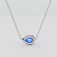 2.07 Ct. Blue Sapphire Pendant, 18K White Gold 4
