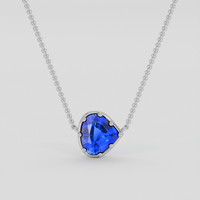 1.27 Ct. Blue Sapphire Pendant, 18K White Gold 1