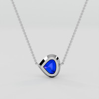 1.27 Ct. Blue Sapphire Pendant, 18K White Gold 4