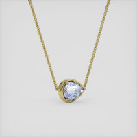 6.14 Ct. Blue Sapphire Pendant, 14K Yellow Gold 2
